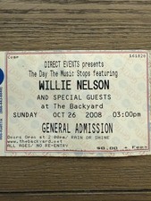 WILLIE NELSON Concert Ticket