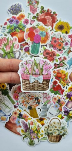 Spring flowers stickers - x,