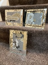3 X Mirror Photo Frames For 4/6” Photo Or Picture 
