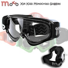 MOTO Kids Off-Road MX Goggle Motocross Quad CUB KART DIRT BIKE X1K BLACK Goggles