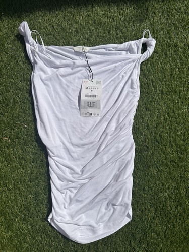 Zara white asymmetric draped - white,
