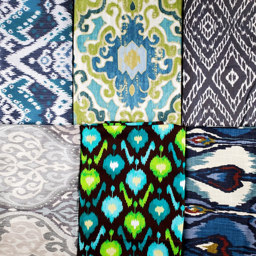 Ikat upholstery fabric scrap - ikat,