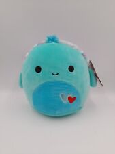 Cascade the Turtle Squishmallow 7.5" Valentines Plush Soft Teal Heart