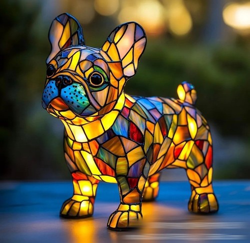 French bull dog 15cm - 15cm, lamp