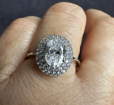 China 925  Sterling Silver Quartz Cluster Ring -UK Size O