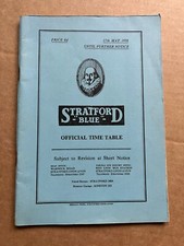 May 1958 Stratford Blue Stratford Upon Avon Bus Coach Timetable Route Map