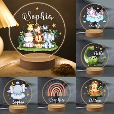 Personalised Kid's LED Night Light Table Lamp for Children's Room Christmas Gift