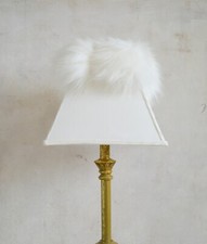 Vintage Fur Shabby Chic Lampshade, Romantic Honey Gold & Brown Lamp Shade 25x19