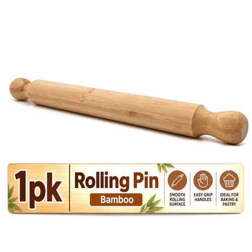 Bamboo rolling pin 40cm wooden - bamboo,