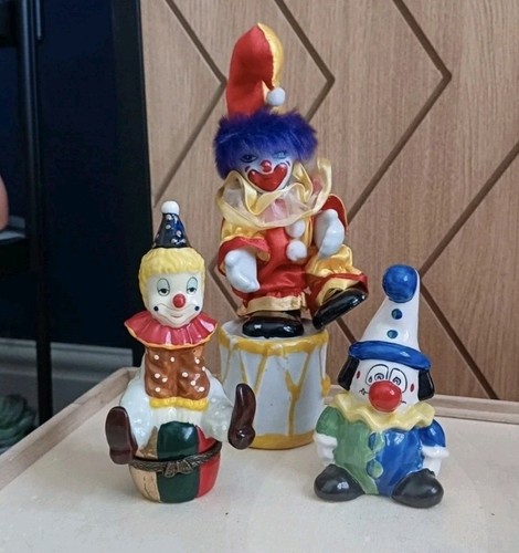 Porcelain clown doll - porcelain, circus