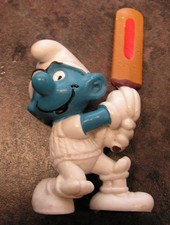 CRICKETER CRICKET SMURF FIGURE