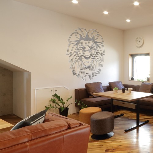Metal lion head geometric - metal,