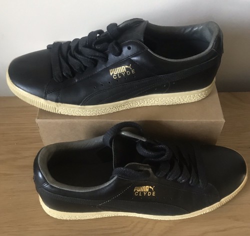 Black leather puma clyde - black,