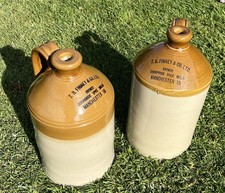 Rare Pair Antique Stoneware