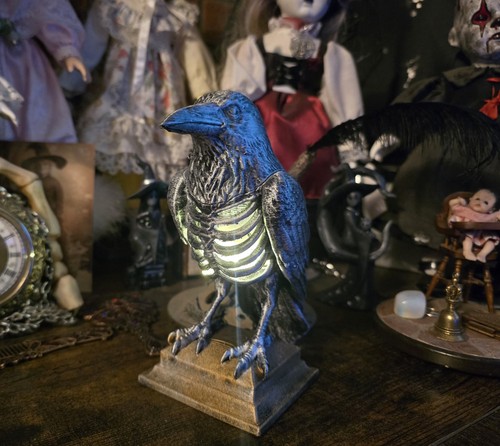 Gothic raven with open ribcage - gothic,