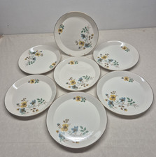 Empire Porcelain Staffordshire Dinner Plates Set Of 7 Floral Pattern Vintage
