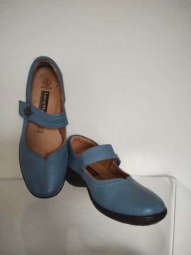Loretta blue leather naturel - blue,
