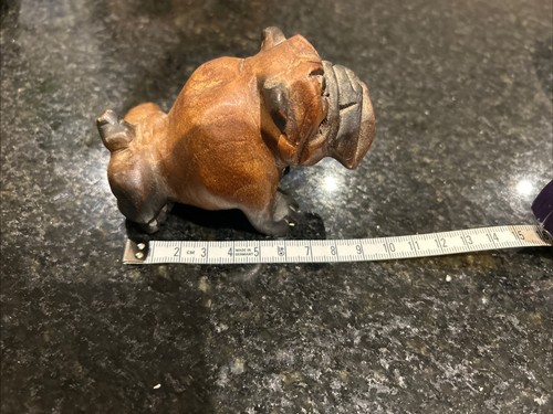 Cute carved bulldog dog statue - cute,