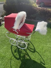 Limited edition Poppy Red Silver Cross Dolls Pram 