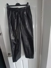ECHTES LEDER GENUINE BLACK LEATHER Lined TROUSERS WOMEN'S  W29 L25  (25)