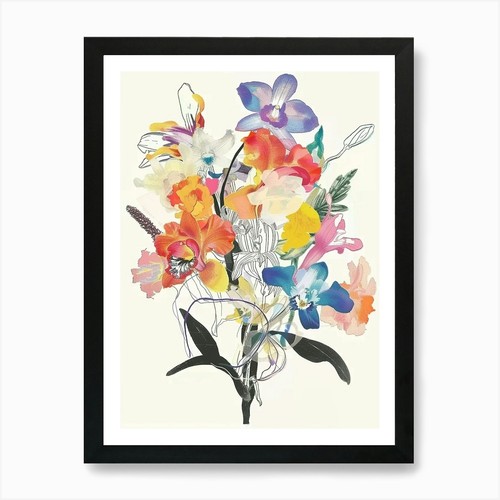 Monkey orchid collage flower - collage,