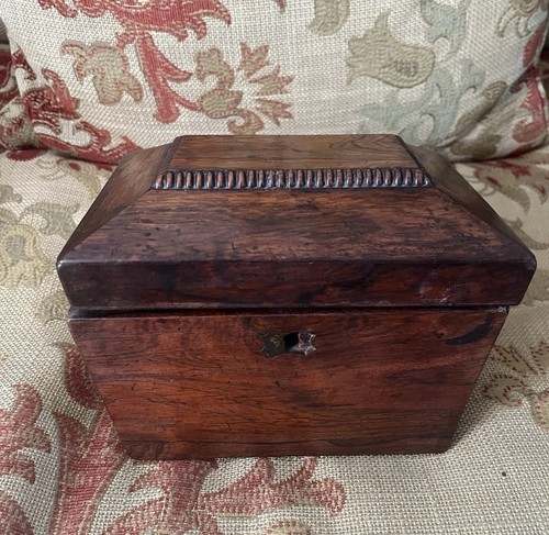 Antique wooden tea caddy - wooden,