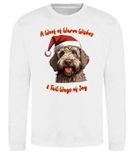 Labradoodle Christmas Dog Sweatshirt Adults Kids Santa Hat Woof Jumper Xmas Gift