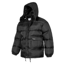 Puffer Jacket Feather Down Insulated Padded Winter Fishing Warm Hooded Long Coat