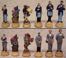 Chess Set Pieces American History Civil War Lincoln & Grant vs Davis & Lee NIB