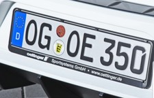 GENUINE OETTINGER NUMBER PLATE SURROUNDS FRONT & REAR 52cm x 11.5cm UK STANDARD