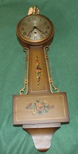 ANTIQUE GILBERT 8-DAY BANJO CLOCK PAT'D 1920 NOT-WORKING FOR PARTS/RESTORATION