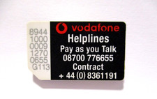 Vintage Retro Rare Vodafone Sim Card - Collectors Item