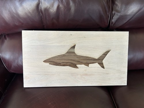 Shark engraved white - white, washed