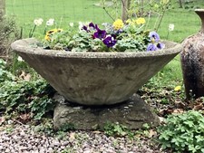 Fabulous Huge Vintage Conical Shaped Reconstituted Stone Planter 36” Diameter
