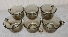 6 Cups smoked glass, Arcopal