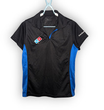 Domino's Pizza Unisex Black Blue Work Uniform Shirt Size Medium VGC