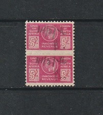 1943/46 South Africa War Effort Bantam Bft:58 5/- Red Pair. Very Fine Used.