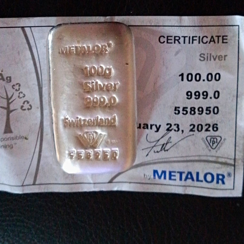 Metalor 100g gold bullion - 100g,
