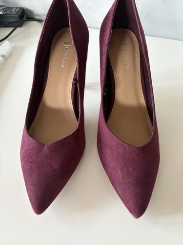 Burgundy suede effect - burgundy,