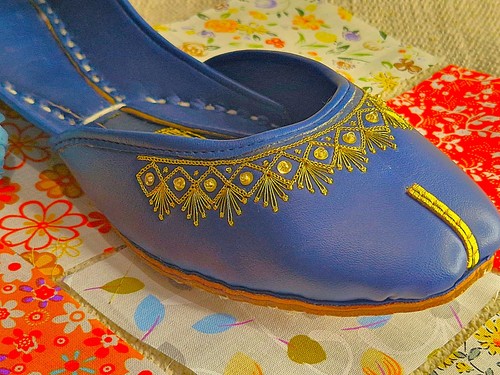 Blue genuine leather pakistani - blue,