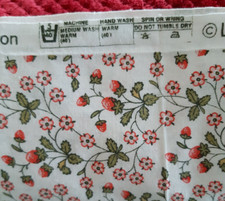 LAURA ASHLEY WILD STRAWBERRY FABRIC  23 X 19 INCHES 1979