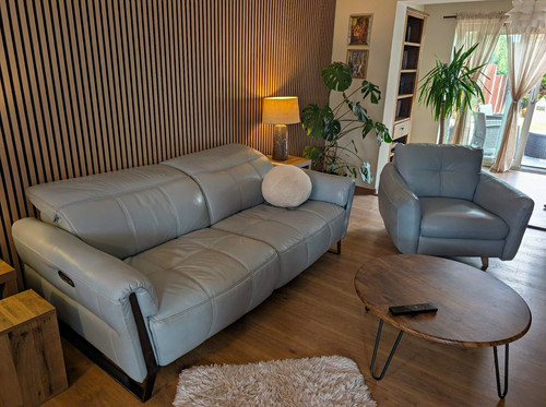 Leather seater recliner sofa - seater,