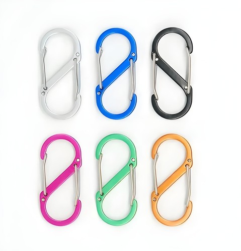 50x aluminium carabiner - aluminium, clips