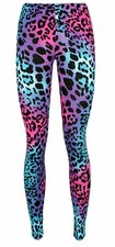 Ladies Womens Printed Leopard Leggings Full Length Plus Size Casual Pants