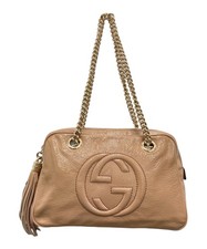 GUCCI Soho Chain Shoulder Bag 308983 Brown Enamel Patent
