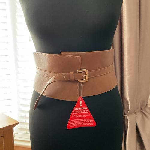 Obi belt faux tan leather - belt,