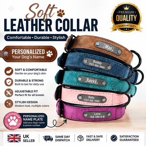 Soft leather collar - leather,