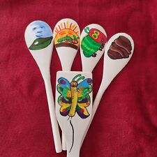 THE VERY HUNGRY CATERPILLAR HAND PAINTED STORY SPOONS LIFE CYCLE BUTTERFLY EYFS