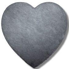2x Heart Slate Serving Platter Party Picnic Garden Pair: Rustic 25cm Grey ARGON