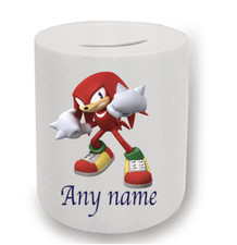 Sonic the Hedgehog Knuckles personalised moneybox 